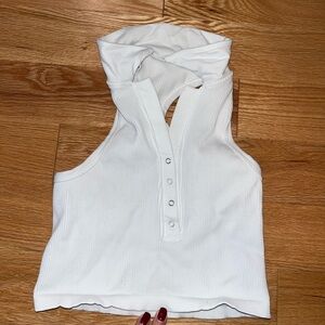 FP Movement by Free People White Sleeveless Ribbed Tank